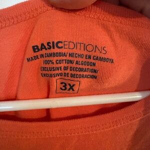 Basic Editions Bright Orange Tee 3X